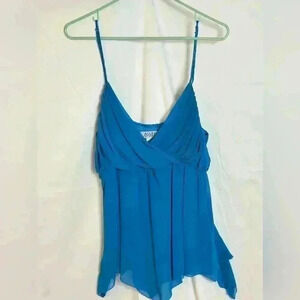 Allen by A.B.S.  Royal Blue Camisole Top with Silk Wrap Around Belt (Size L)